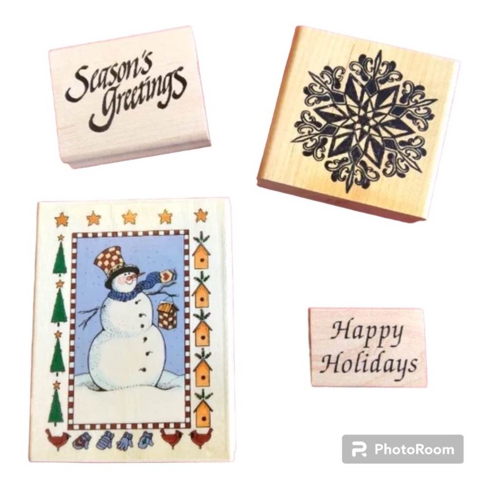 Holiday & Winter Rubber Stamps Set of 4